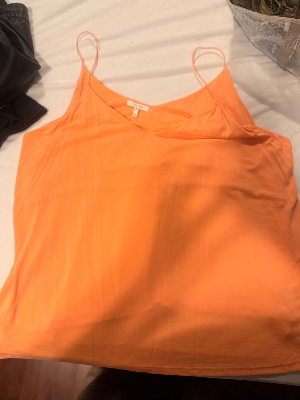 Women's Orange (light pink/peach) Spaghetti Strap V-Neck Tank Top